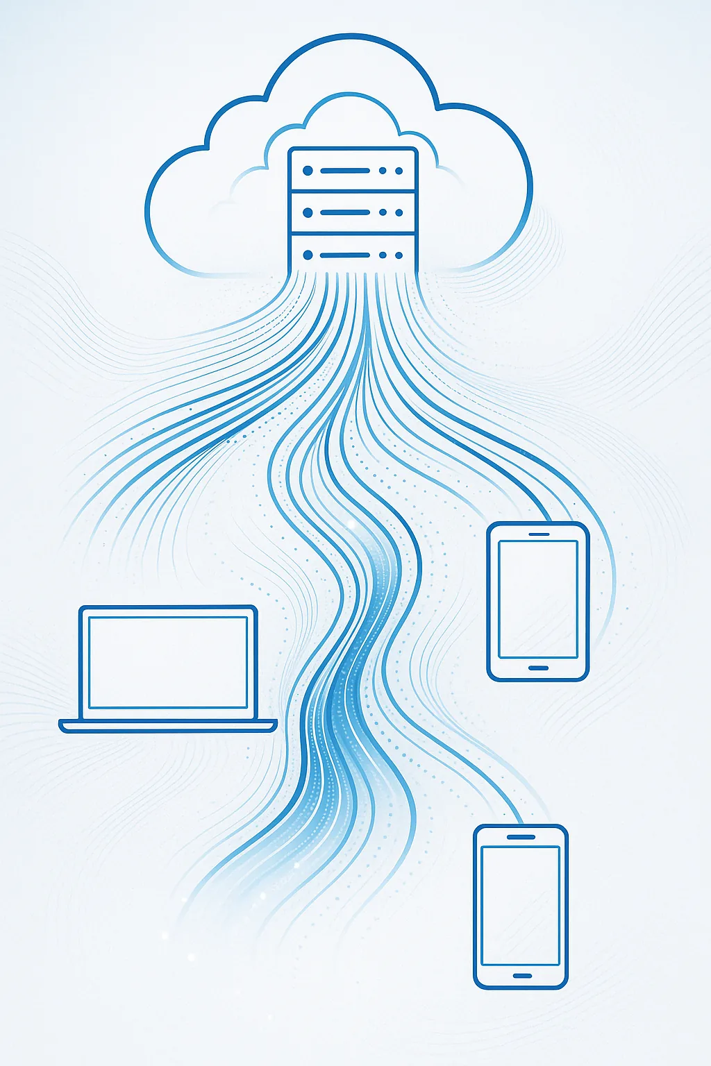 Diagram showing Windows 365 app streaming from Azure cloud to local devices without full Cloud PC provisioning
