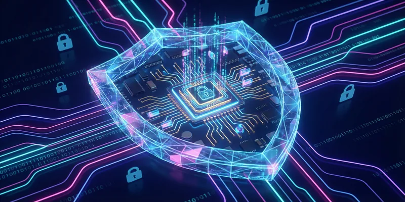 TPM 2.0 security chip diagram showing hardware-level encryption and secure boot for Windows 11 compliance
